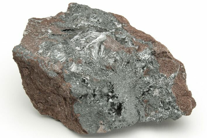 Metallic, Needle-Like Pyrolusite Crystals - Morocco #218098